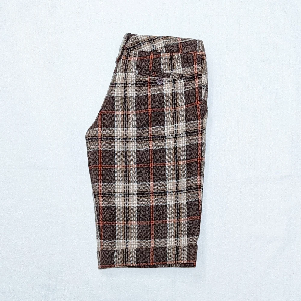 Vintage Papaya Wool Blend Bermuda Shorts | Plaid | Y2K | Grunge | Chic
